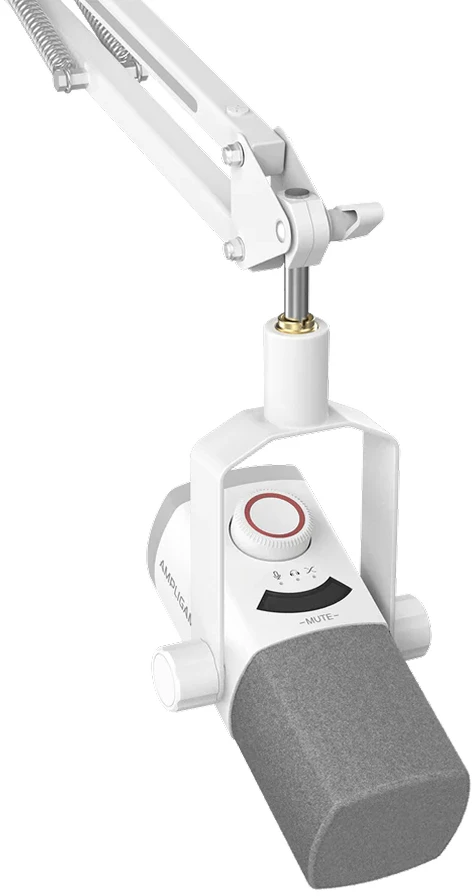 FIFINE AmpliGame AM8W PROT laidinis mikrofonas su stovu ir RGB apšvietimu USB/XLR