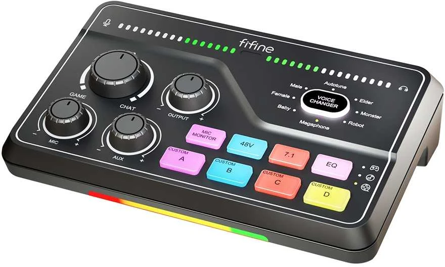 Fifine SC8 RGB gaming mixer (juodas)
