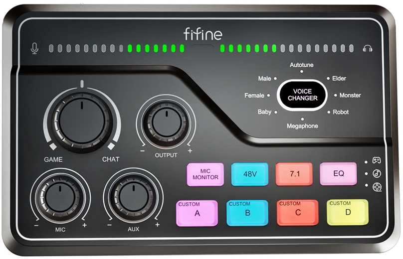 Fifine SC8 RGB gaming mixer (juodas)