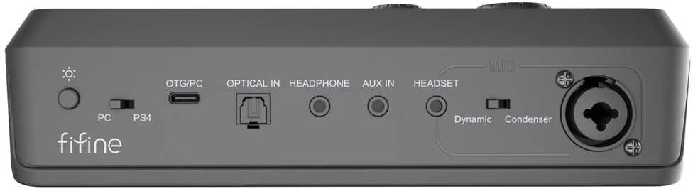 Fifine SC8 RGB gaming mixer (juodas)