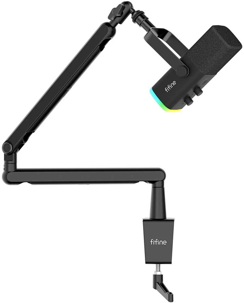 FIFINE AmpliGame TAM8 laidinis mikrofonas su stovu ir RGB apšvietimu USB/XLR