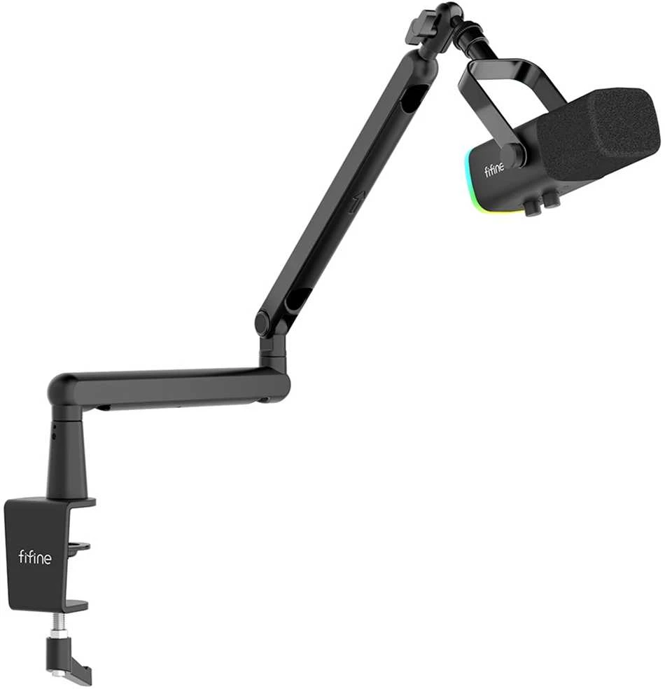 FIFINE AmpliGame TAM8 laidinis mikrofonas su stovu ir RGB apšvietimu USB/XLR