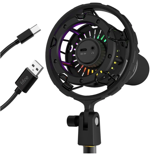 FIFINE K658 kardioidinis laidinis mikrofonas su RGB | USB