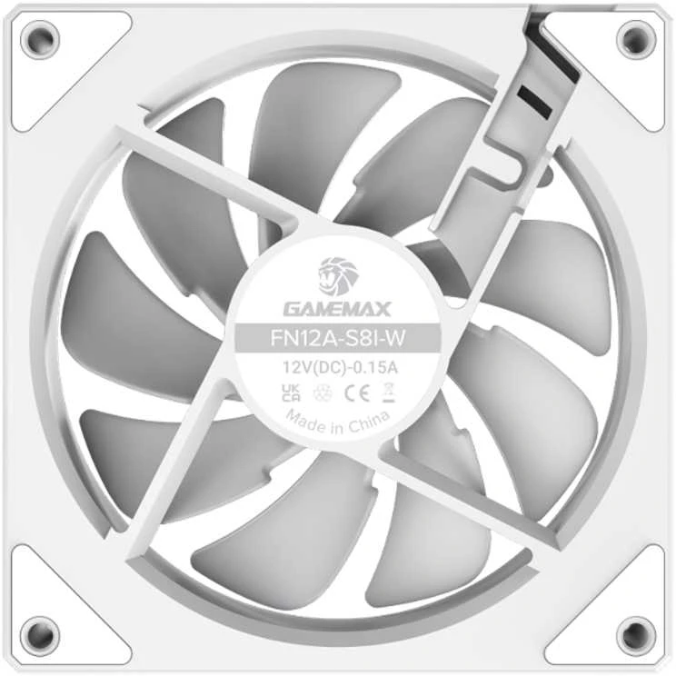 Gamemax dėklo ventiliatorius | FN12A-S8I-W | Baltas