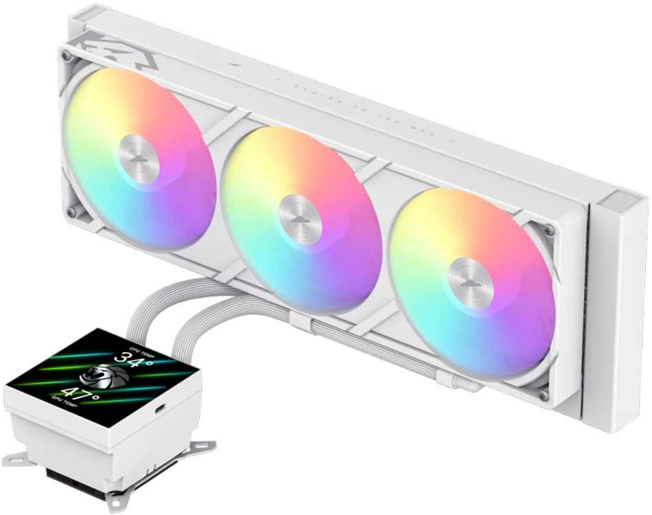 Gamemax CPU Liquid Cooler | GLACIER 360 LCD WH | Baltas