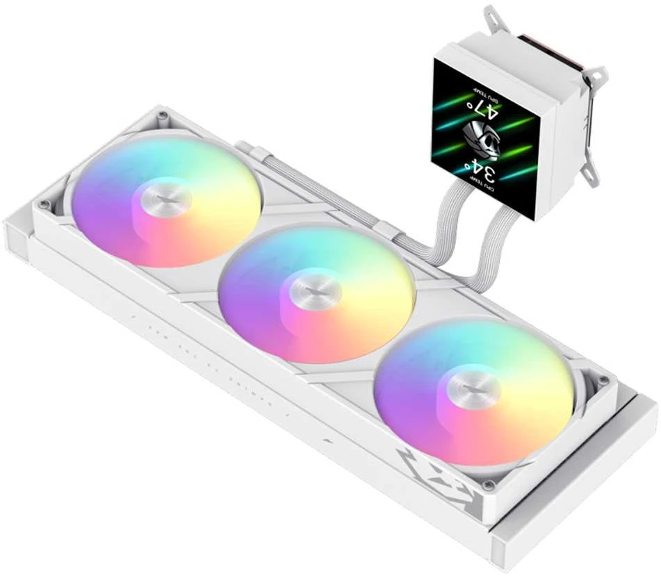 Gamemax CPU Liquid Cooler | GLACIER 360 LCD WH | Baltas