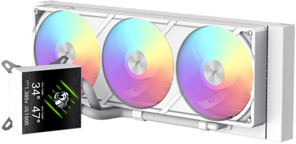 Gamemax CPU Liquid Cooler | GLACIER 360 LCD WH | Baltas