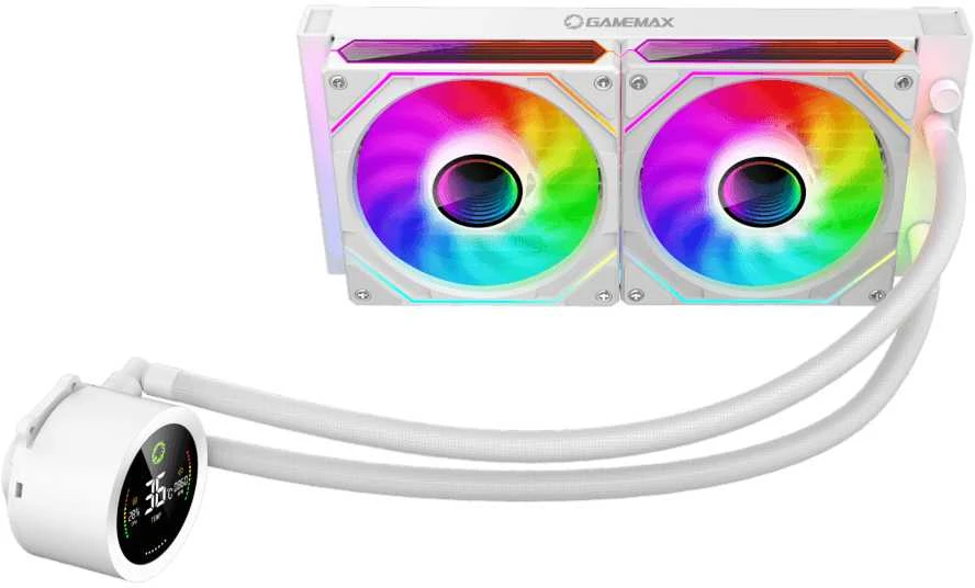 Gamemax CPU Liquid Cooler | ICEBURG 240 DIGITAL WH | Baltas