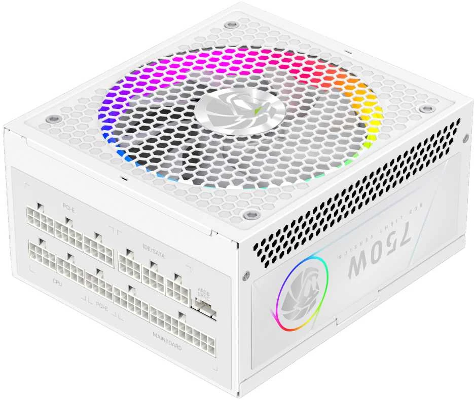 Gamemax PSU | RGB 750G WH | 750 W | Gold | Baltas | Full Modular