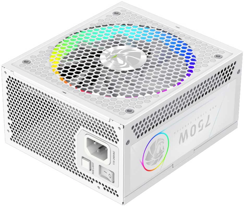 Gamemax PSU | RGB 750G WH | 750 W | Gold | Baltas | Full Modular