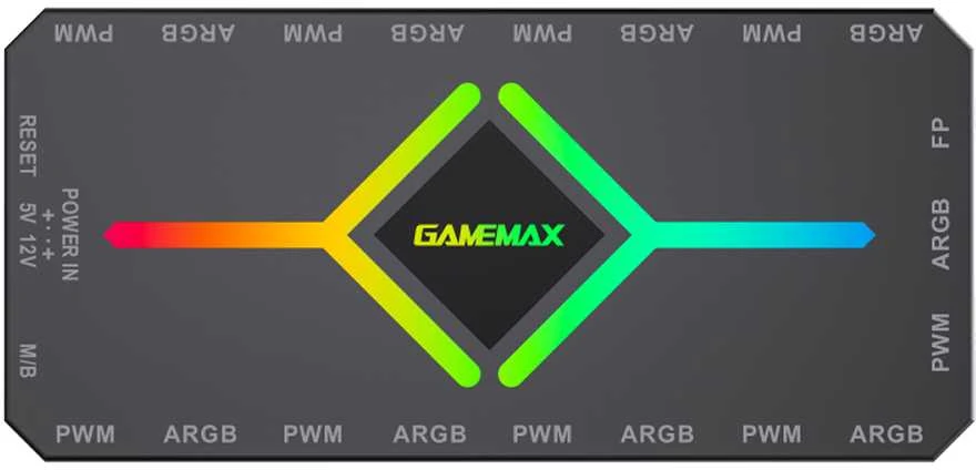 „Gamemax“ | V4.0 ARGB PWM ŠAKOTUVAS BK | Žaidimų korpuso šakotuvas