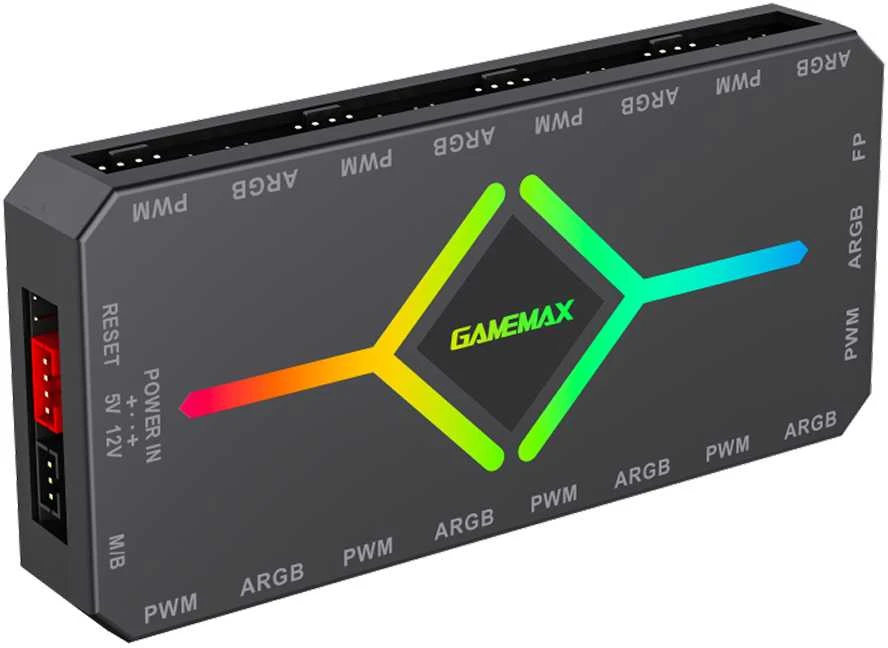 „Gamemax“ | V4.0 ARGB PWM ŠAKOTUVAS BK | Žaidimų korpuso šakotuvas