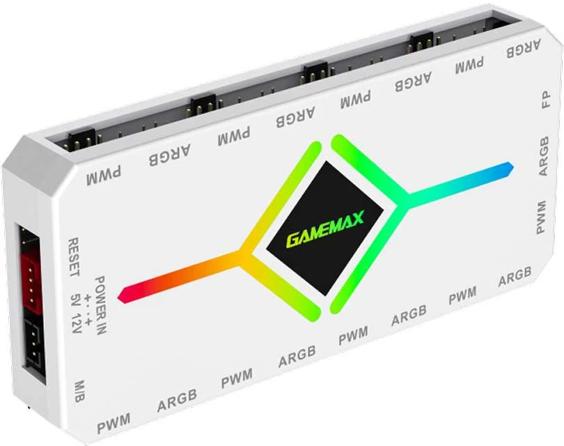 „Gamemax“ | V4.0 ARGB PWM HUB WT | Žaidimų korpuso šakotuvas