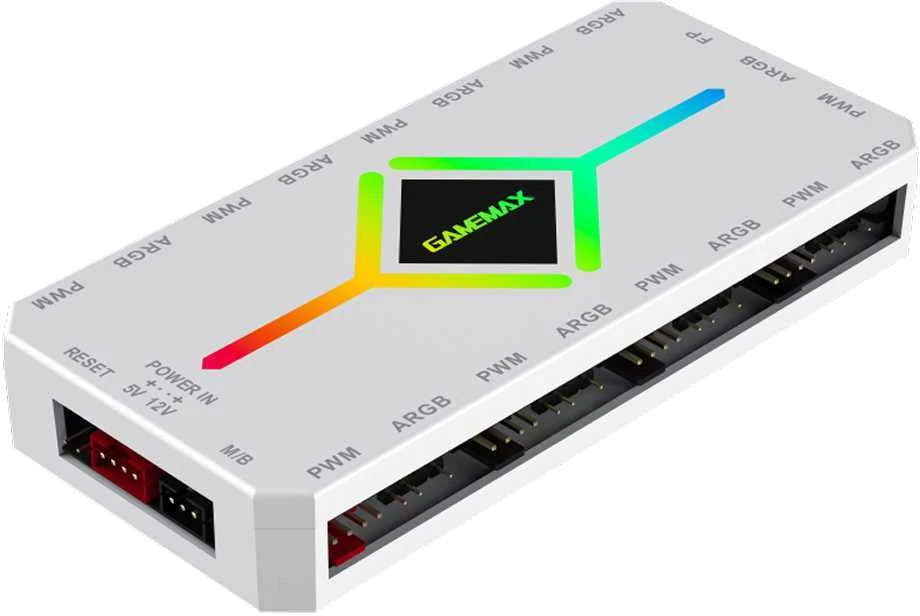 „Gamemax“ | V4.0 ARGB PWM HUB WT | Žaidimų korpuso šakotuvas