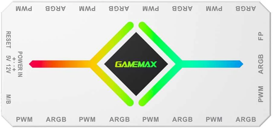 „Gamemax“ | V4.0 ARGB PWM HUB WT | Žaidimų korpuso šakotuvas