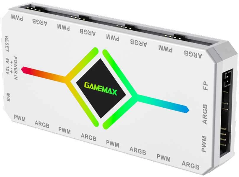 „Gamemax“ | V4.0 ARGB PWM HUB WT | Žaidimų korpuso šakotuvas