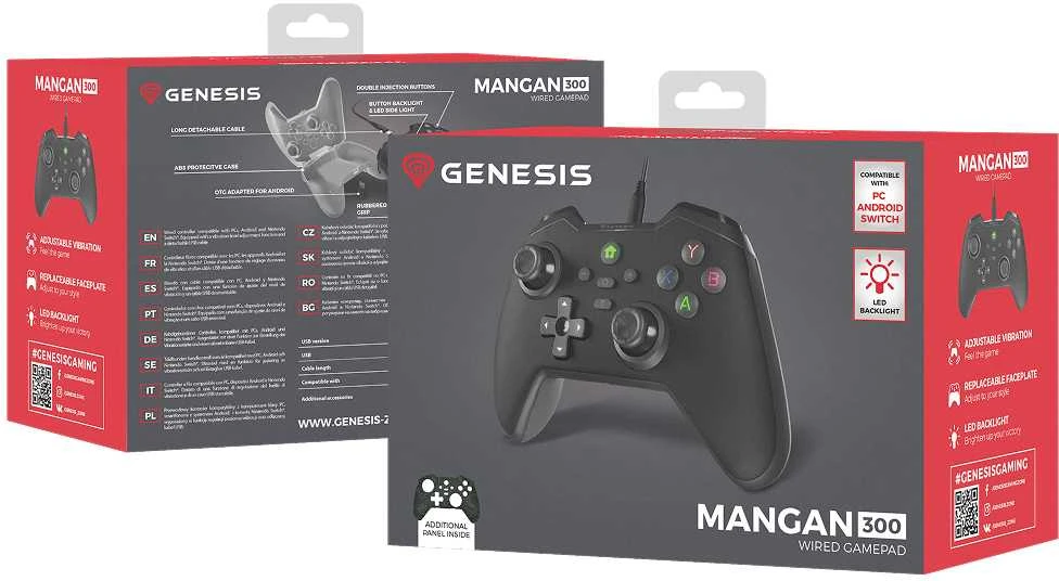 Genesis | Gaming Gamepad | Mangan 300 | Juodas | Wired