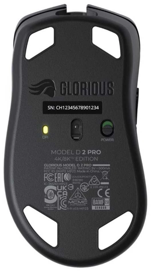 Pelė Glorious Model D 2 PRO belaidė, 4K/8K Polling – juodos spalvos