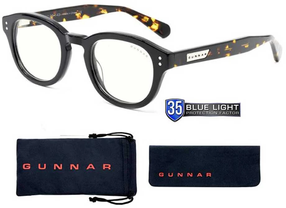 Triton GUNNAR Optiks Emery kompiuterio akiniai - skaidrus lęšis, juodas/vėžlio kiauras