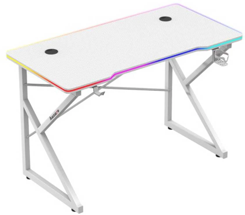 Žaidimų stalas „Huzaro Hero 1.7 RGB Baltas“, baltas