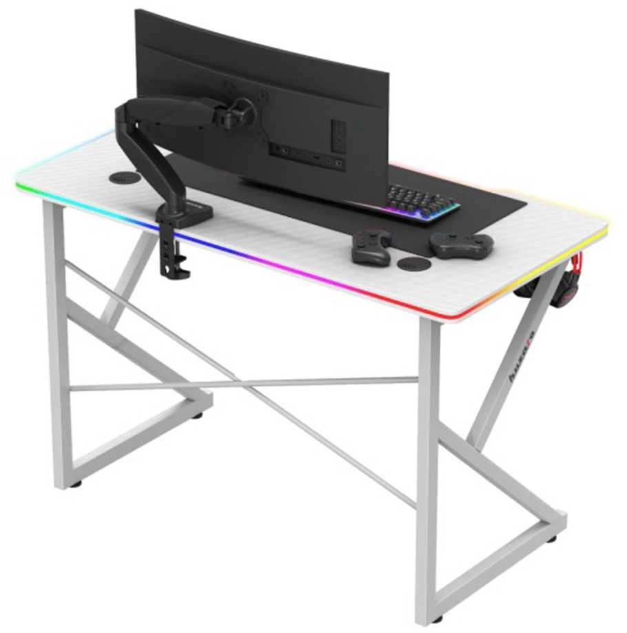 Žaidimų stalas „Huzaro Hero 1.7 RGB Baltas“, baltas