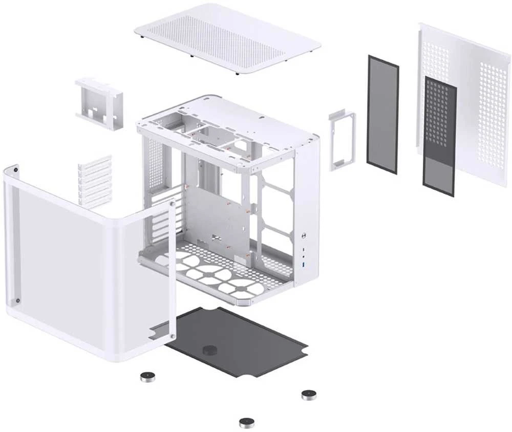 Jonsbo TK-2 2.0 Midi-Tower, Tempered Glass – baltos spalvos