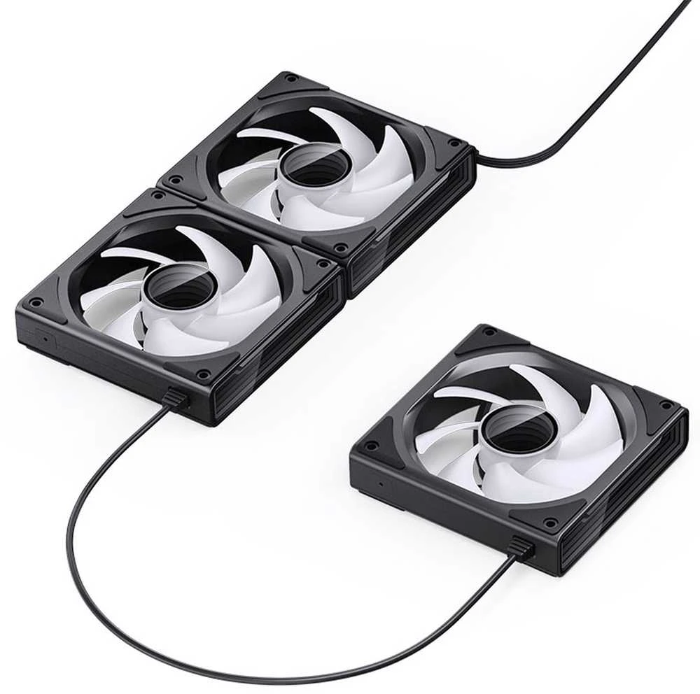 Jonsbo ZK-120B ARGB PWM korpuso ventiliatorius, 120mm, 3er-Pack – juodos spalvos
