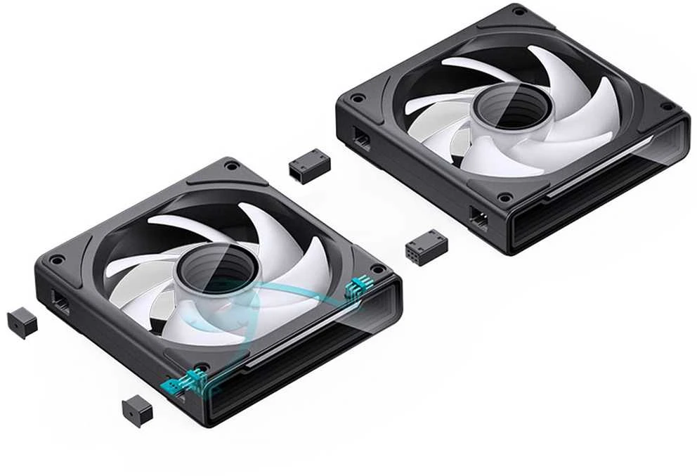 Jonsbo ZK-120B ARGB PWM korpuso ventiliatorius, 120mm, 3er-Pack – juodos spalvos