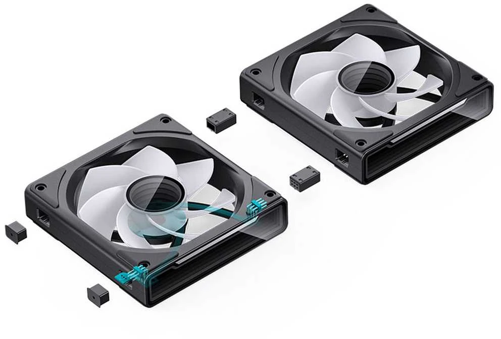 Jonsbo ZK-120BR ARGB Reverse Blade PWM korpuso ventiliatorius, 120mm, 3er-Pack – juodos spalvos