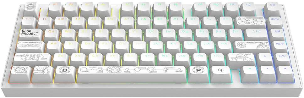 Klaviatūra Dark Project ALU81A Terra Nova Baltas, G3MS Moonstone Switch, RU