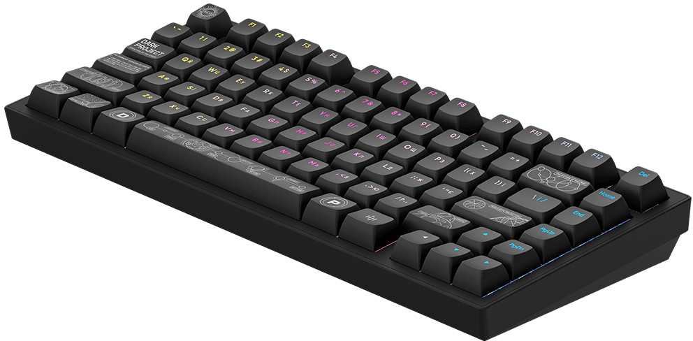 Klaviatūra „Dark Project ALU81A Terra Nova Juodas“, G3MS „Moonstone Switch“, RU