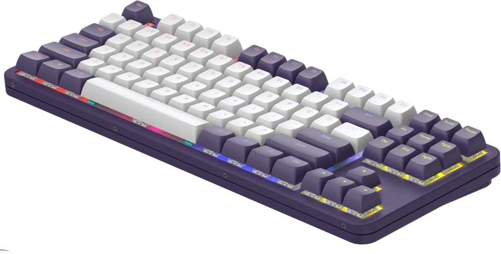 Klaviatūra Dark Project Tamsus projektas ALU87A Violet/Baltas G3MS Mech RGB