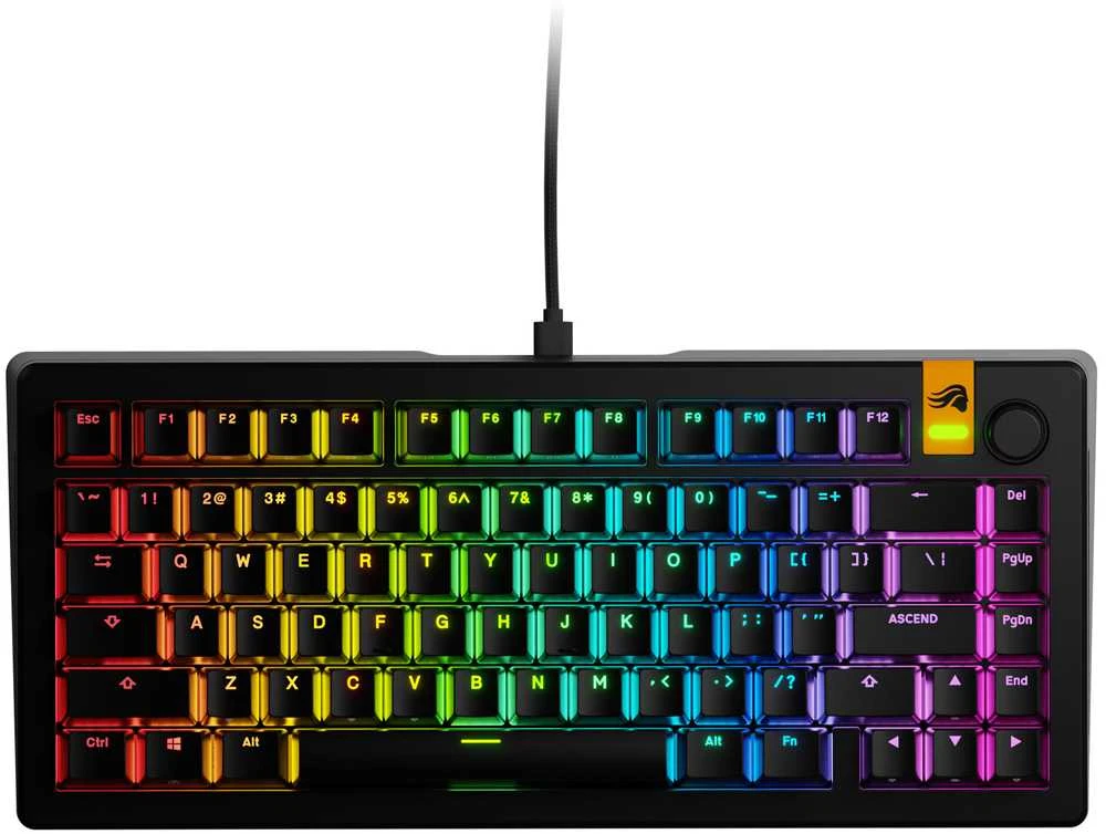 Glorious GMMK 3 HE 75 % Custom žaidimų klaviatūra – Pre-Built, ANSI US išdėstymas, Fox HE Switches, juodos spalvos