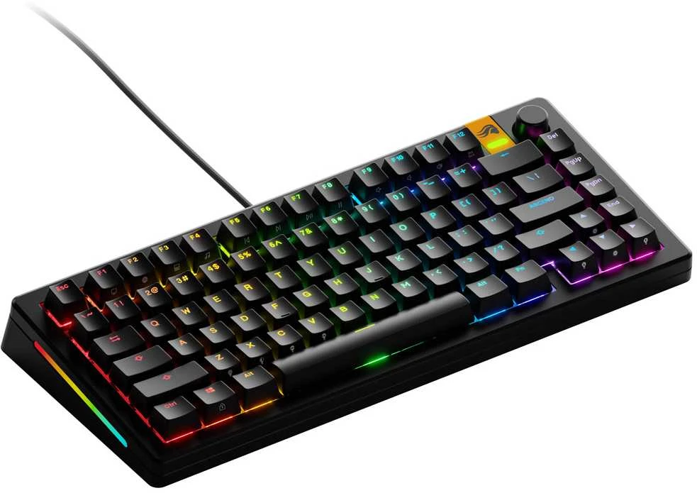 Glorious GMMK 3 HE 75 % Custom žaidimų klaviatūra – Pre-Built, ANSI US išdėstymas, Fox HE Switches, juodos spalvos