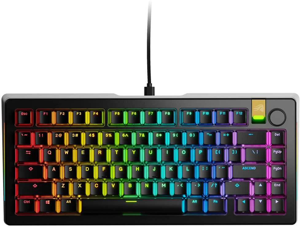 Glorious GMMK 3 Pro HE 75 % žaidimų klaviatūra – Pre-Built, ANSI US išdėstymas, Fox HE Switches, juodos spalvos