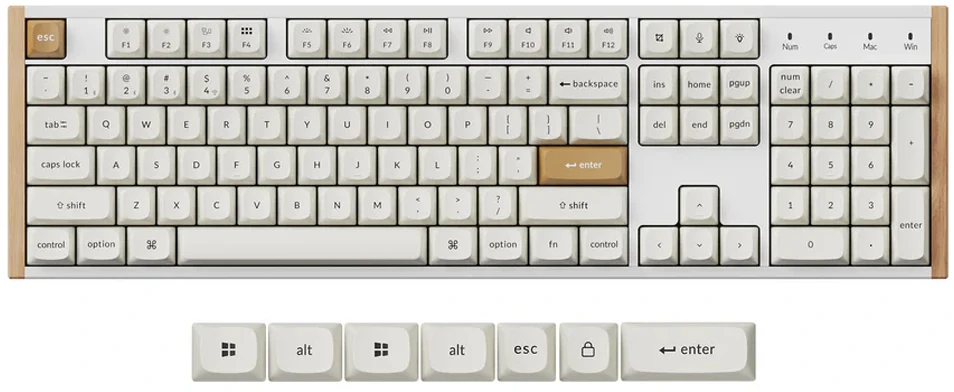 Keychron K10 HE Wireless (K10H-Q1) - US išdėstymas - Gateron Magnetic Nebula - Baltas (Balta) Magnetinė Belaidė Žaidimų Klaviatūra
