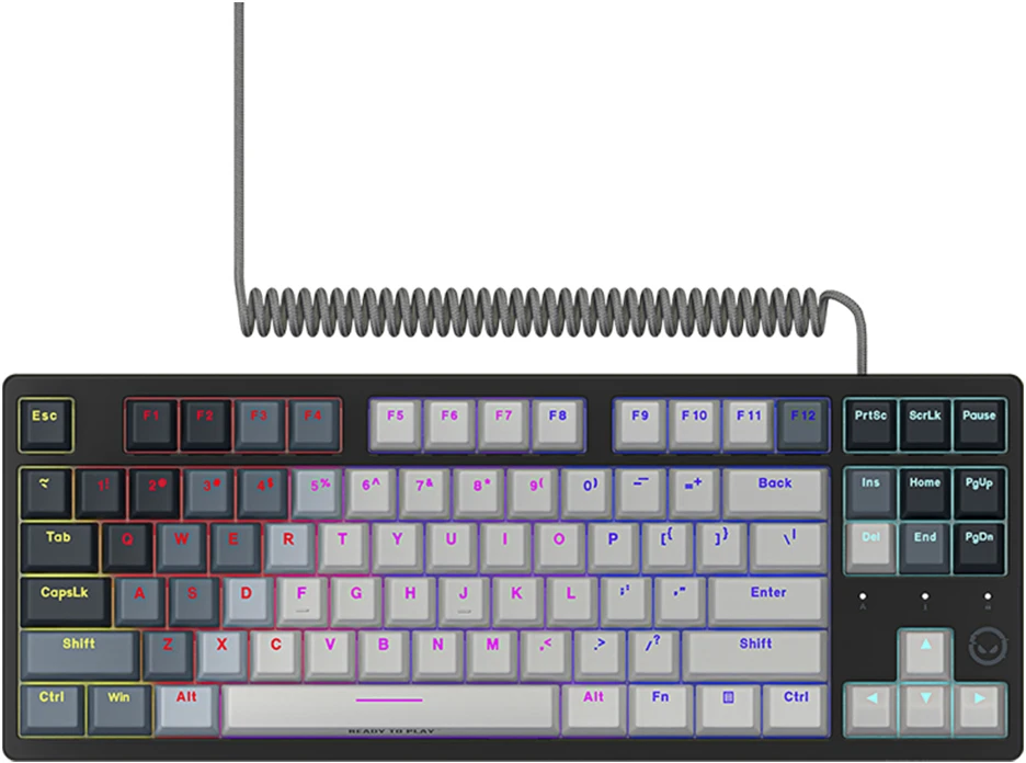 LORGAR Azar 514TKL, su laidu RGB mechaninė klaviatūra žaidimams, baltas, EN išdėstymas