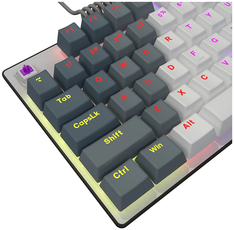 LORGAR Azar 514TKL, su laidu RGB mechaninė klaviatūra žaidimams, baltas, EN išdėstymas