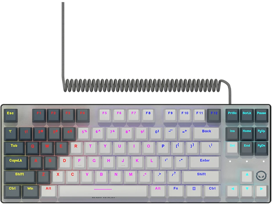 LORGAR Azar 514TKL, su laidu RGB mechaninė klaviatūra žaidimams, baltas, EN išdėstymas