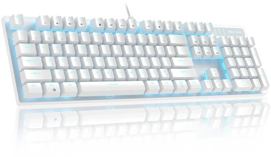 Klaviatūra Magegee MK-STORM Baltas, Mėlyna Lighting, Mėlyna Switch, US