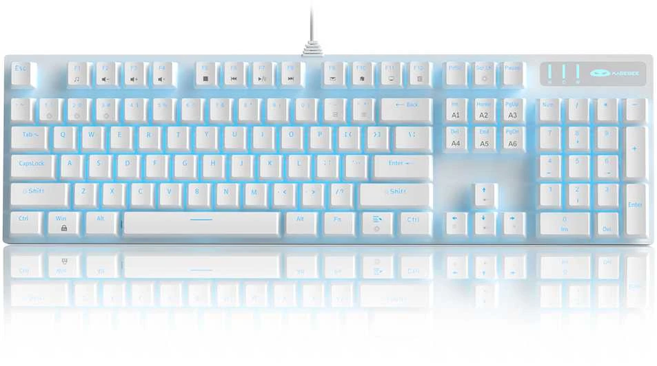 Klaviatūra Magegee MK-STORM Baltas, Mėlyna Lighting, Mėlyna Switch, US