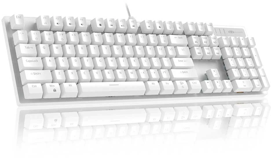 Klaviatūra Magegee MK-STORM Baltas, Mėlyna Lighting, Mėlyna Switch, US