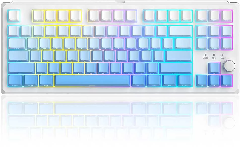 Klaviatūra Magegee SKY87 Baltas&Mėlyna Gradient, RGB, Mėlyna Whale Switch, US