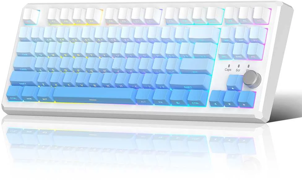 Klaviatūra Magegee SKY87 Baltas&Mėlyna Gradient, RGB, Mėlyna Whale Switch, US