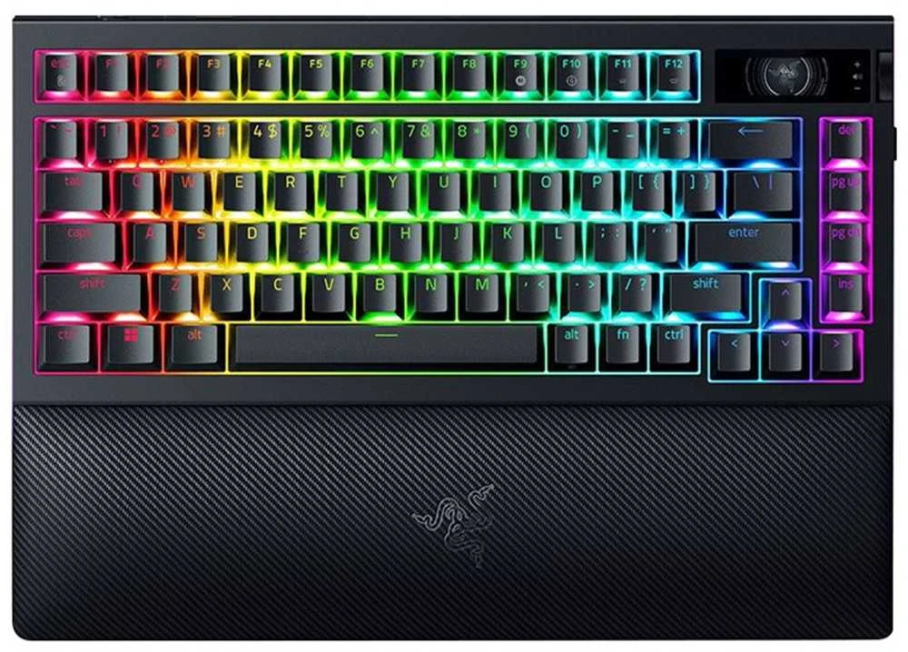 Razer | BlackWidow V4 Pro 75% | Mechaninė klaviatūra žaidimams | 4K Hz Wireless | US | Juodas | Oranžinis Tactile Switches Gen‑3 | Belaidė jungtis