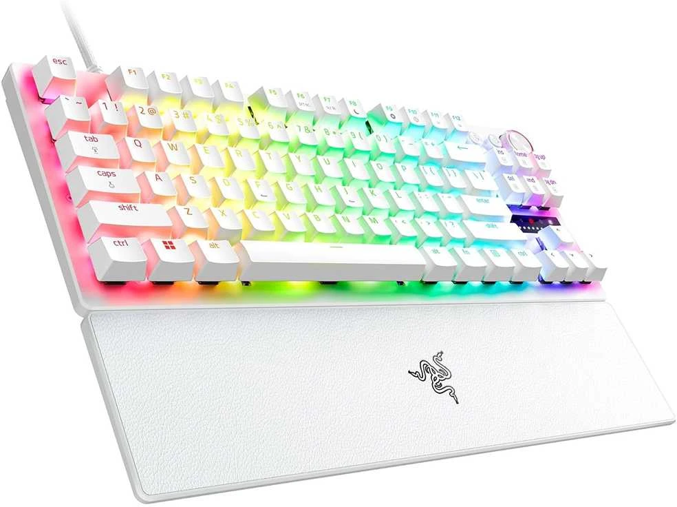 Klaviatūra žaidimams Razer Huntsman V3 Pro Razer Analog Optical (Gen 2) su laidu optyczno-analogowa su pašvietimu balta