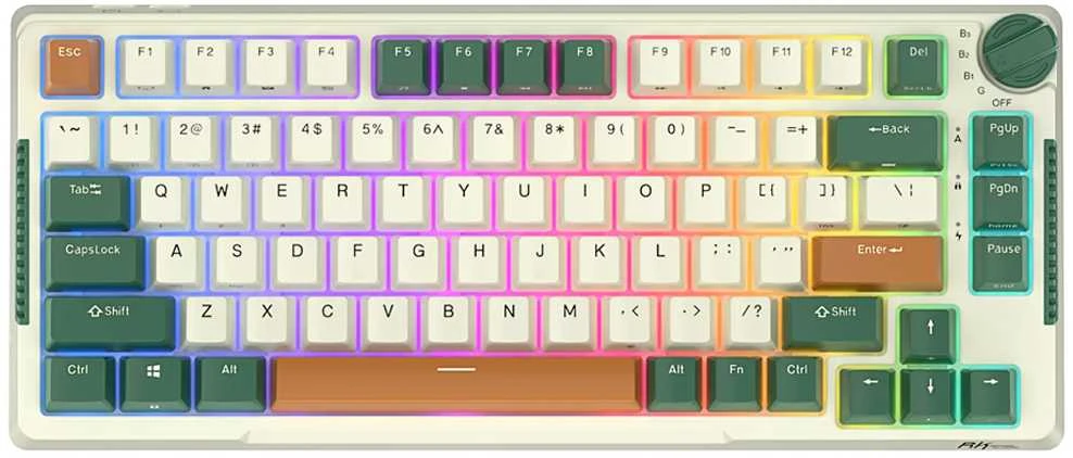 Royal Kludge RH81 Time machine belaidė mechaninė klaviatūra | 75% Hot-swap, RGB, Brown Switches, US