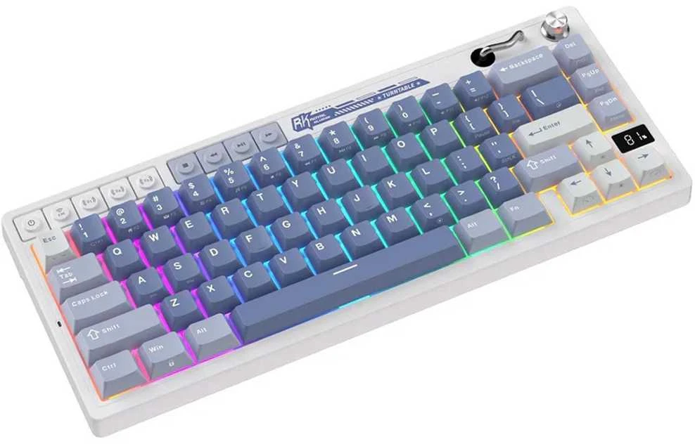 Royal Kludge M65 RGB Ocean Mėlyna belaidė klaviatūra | 60%, Hot-swap, Creamy switches, US