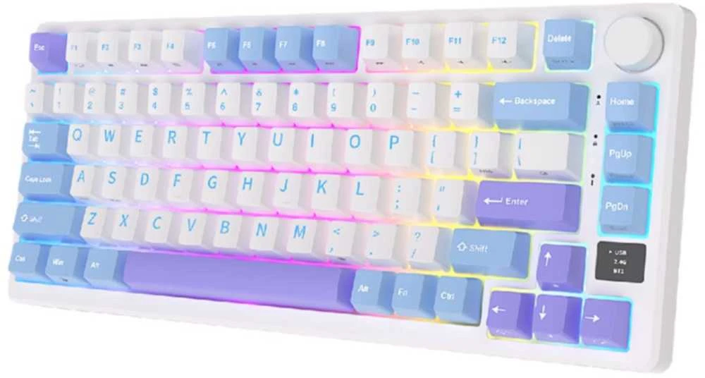 Klaviatūra Royal Kludge RK M75 (Taro Milk) - RK rusvai gelsvas Switches