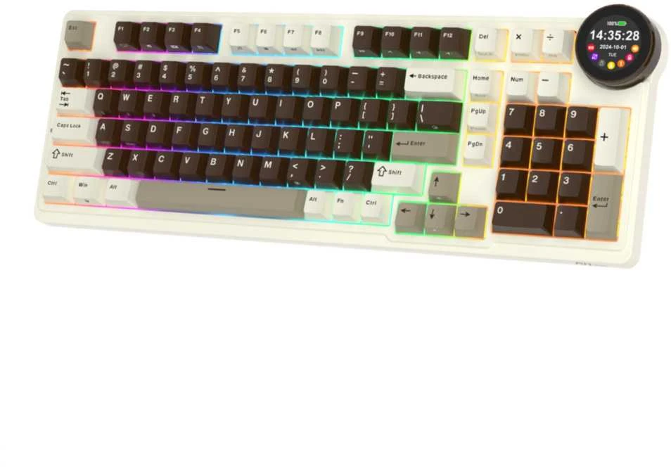 Klaviatūra ROYAL KLUDGE N99 Mocha Pilkas, Violet Switch, US